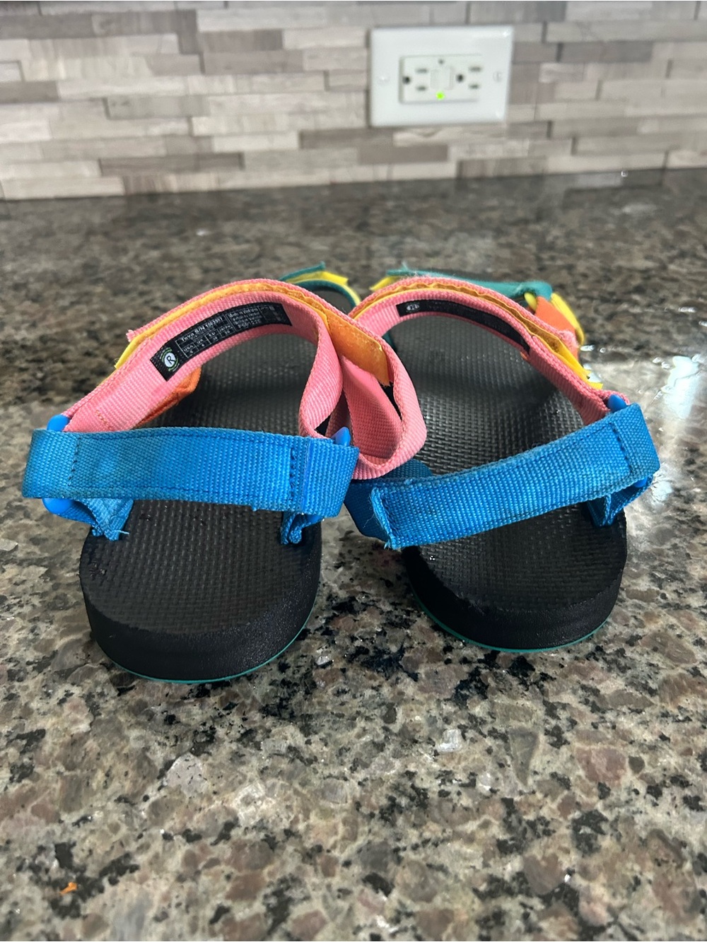 Teva Women Multicolor Strappy Sandals - Pink, Yellow, Teal, Black - Picture 4 of 6
